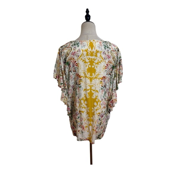 Sundance Boho Floral Top Ruffle Sleeve Sz L Peasant Cottagecore Romantic - Picture 6 of 8